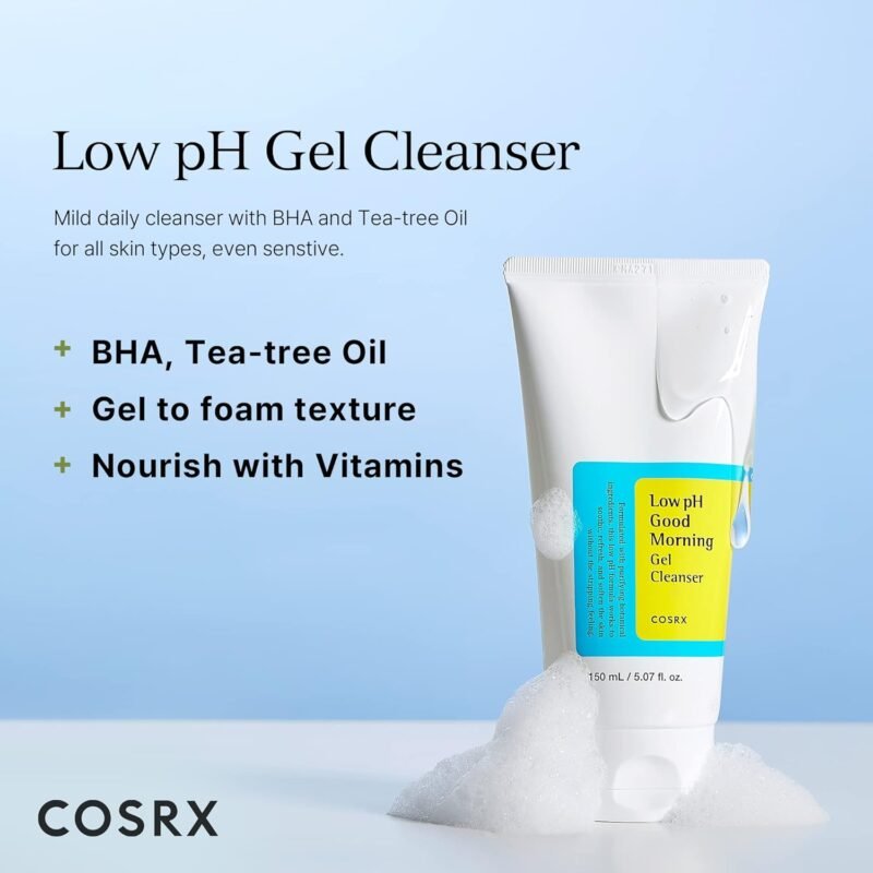 COSRX Low pH Good Morning Gel Face Cleanser, 5.07 fl oz, BHA Face Wash, Daily Mild Face Cleanser for Sensitive Skin, PH Balancing, Korean Skin Care, Korean Face Wash - Image 3