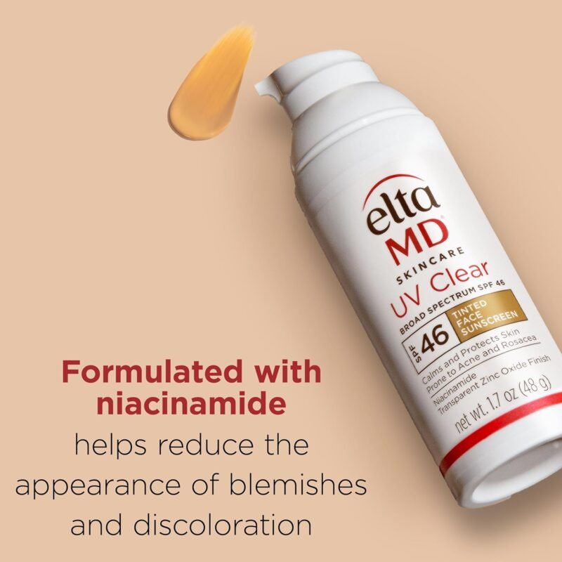EltaMD UV Clear Tinted Face Sunscreen, SPF 46 Oil- Free Tinted Sunscreen with Zinc Oxide, Dermatologist Recommended Sunscreen, 1.7 oz Pump - Image 4