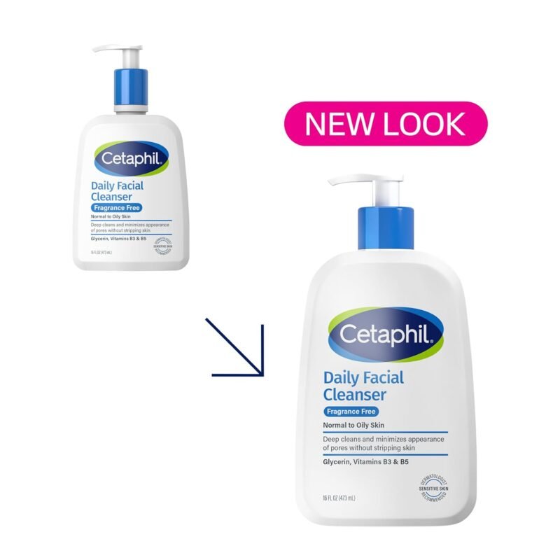 Cetaphil Face Wash, Daily Facial Cleanser for Sensitive, Combination to Oily Skin, 16 Oz, Fragrance Free, Gentle Foaming, Soap Free, Hypoallergenic - Image 3
