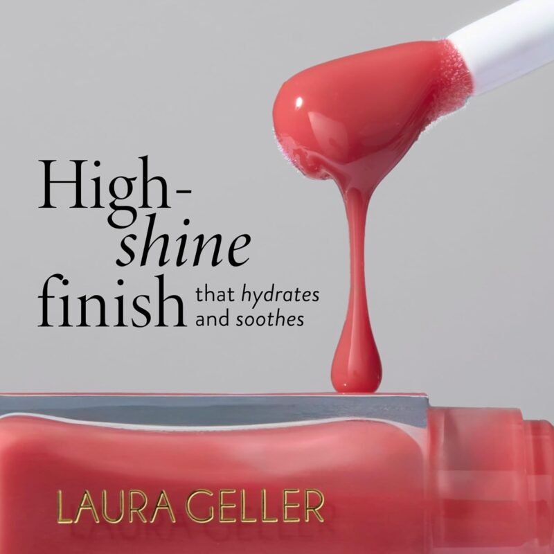LAURA GELLER NEW YORK Fine Shine Glossy Lip Oil, Sweet Pink - Hydrating Squalane - Sheer Pink Lip Gloss - Image 3
