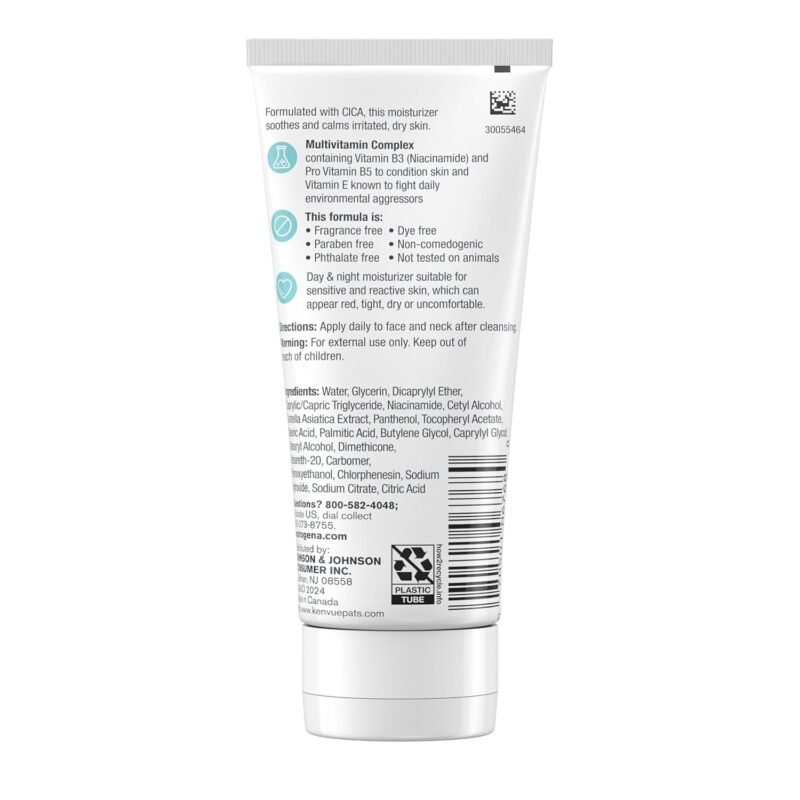 Neutrogena Ultra Gentle Fragrance Free Daily Face Moisturizer, Facial Moisturizer for Sensitive & Dry Skin with CICA, Pro-Vitamin B5, Vitamin E & Niacinamide, 3.4 fl. oz - Image 9