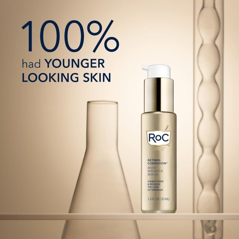 RoC Retinol Correxion Deep Wrinkle Retinol Face Serum with Ascorbic Acid, Daily Anti-Aging Skin Care Treatment for Fine Lines, Dark Spots, Acne Scars, 1 Ounce (Packaging May Vary) - Image 3