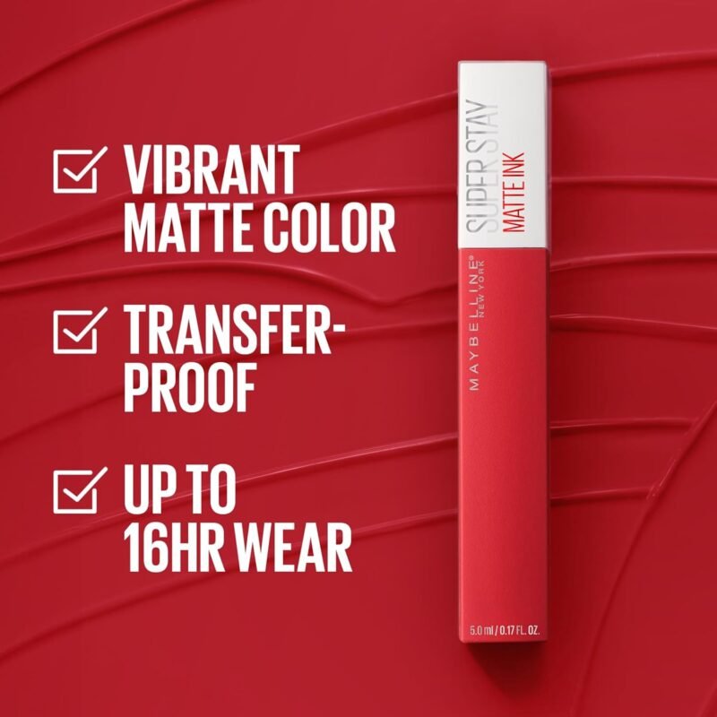 Maybelline Super Stay Matte Ink Liquid Lipstick Makeup, Long Lasting High Impact Color, Up to 16H Wear, Mover, Brown, 1 Count, Packaging May Vary - Image 4