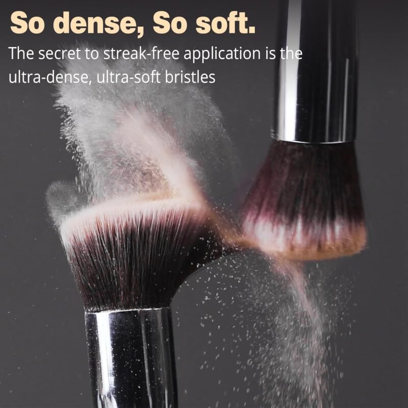 BEAKEY Makeup Brushes Set, Professional Foundation Eyeshadow Concealer Blush Powder Bronzer Applicator, 2 Blender Sponge with Beauty Paper Case - Image 3