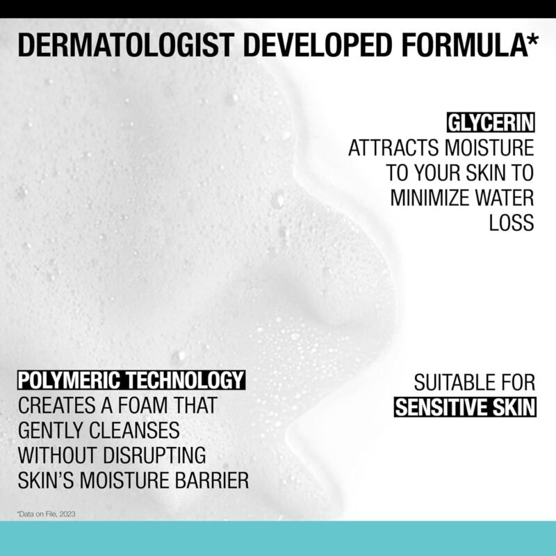 Neutrogena Fragrance Free Ultra Gentle Foaming Daily Cleanser, Hydrating Face Wash for Sensitive Skin, Removes Makeup & Gently Cleanses Without Over Drying, Hypoallergenic, 16 fl. oz - Image 5