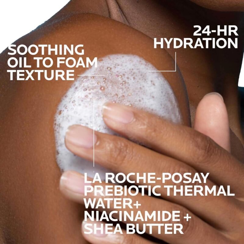 La Roche-Posay Lipikar AP+ Gentle Foaming Cleansing Oil, Gentle Oil Cleanser for Face and Body Formulated with Niacinamide, Long-Lasting 24-hour Hydration, Fragrance-Free & Soap Free - Image 4