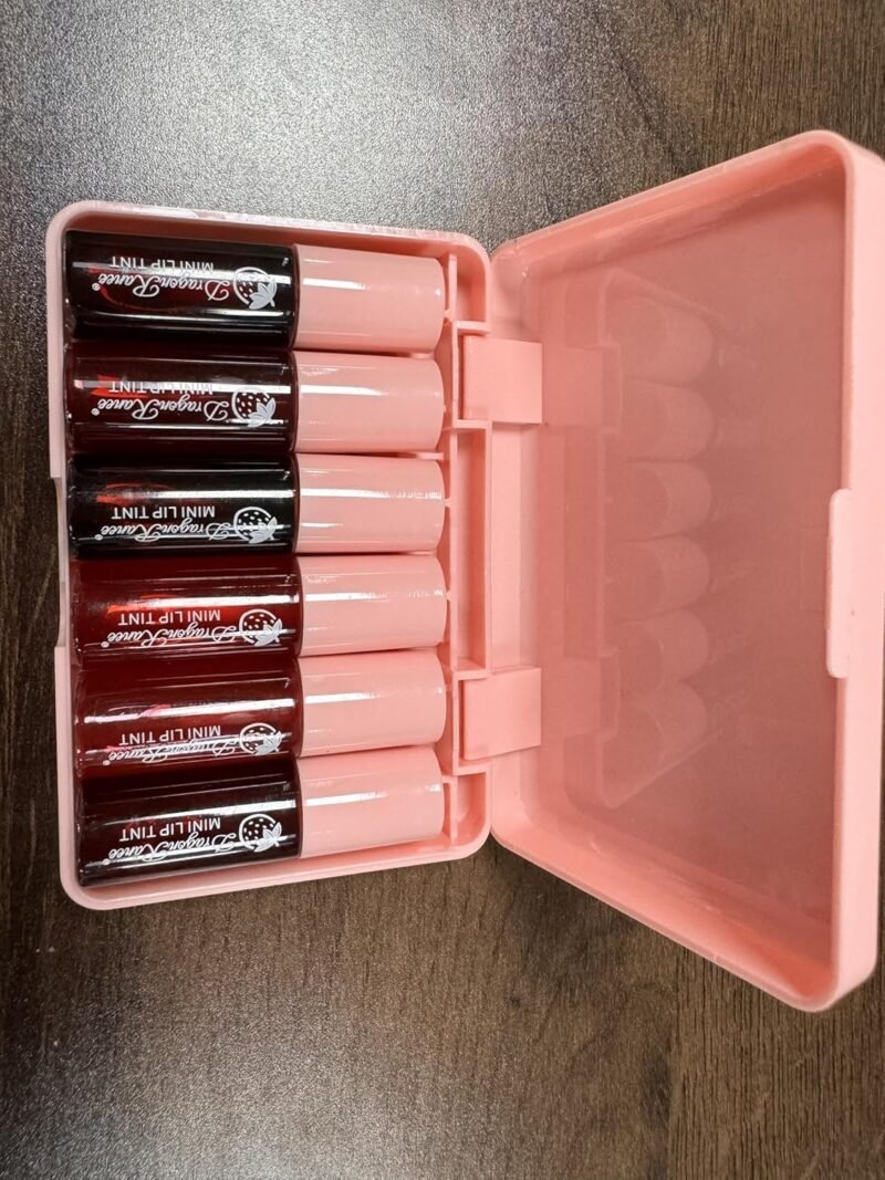 Eakroo 6 Colors Lip Tint Stain Mini Liquid Lipstick, Korean Lip Gloss Moisturizing Natural, Multi-Use Lip and Cheek Tint, Non-Stick Cup, Lightweight, High Pigment, Long-Lasting, Vivid Color - Image 9