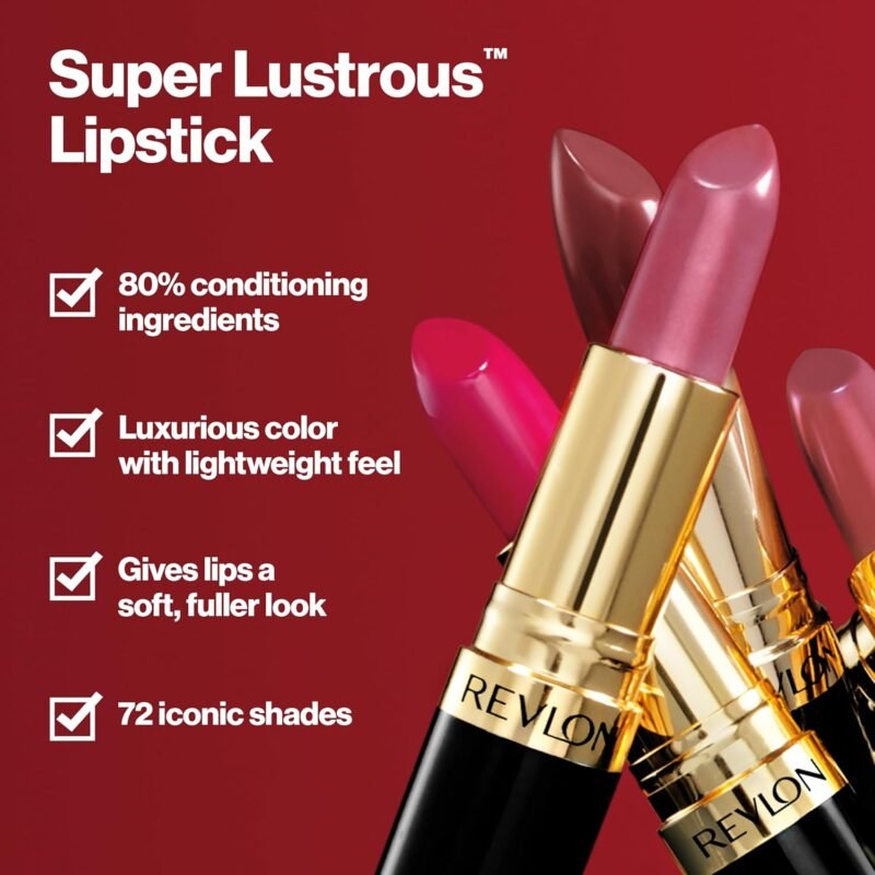 Revlon Super Lustrous Lipstick, Creamy Formula For Soft, Fuller-Looking Lips, Moisturized Feel, 778 Pink Promise, 0.15 oz - Image 3
