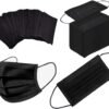 NNPCBT 100PCS 3 Ply Black Disposable Face Mask Filter Protection Face Masks - Image 3
