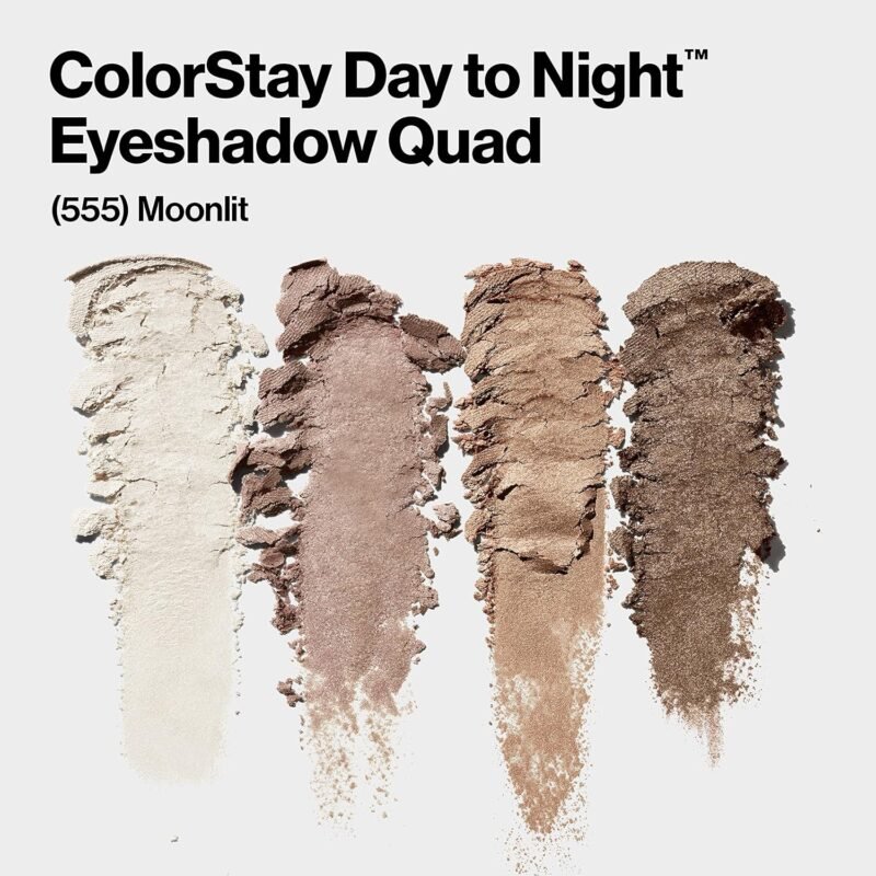 Revlon ColorStay Day to Night Eyeshadow Quad, Longwear Shadow Palette with Transitional Shades and Buttery Soft Feel, Crease & Smudge Proof, 555 Moonlit, 0.16 oz - Image 3