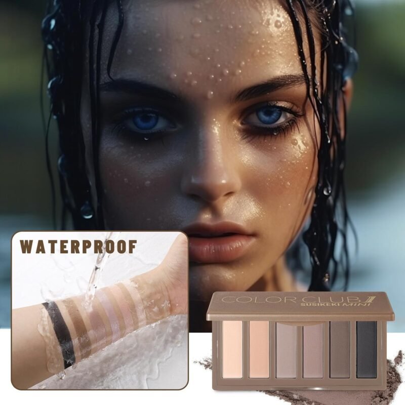 6 Colors Mini Naked Eyeshadow Makeup Palette Neutral Nude Smoky Eye Shadow Taupe & Brown Matte Make Up Pallet with Mirror Highly Pigmented Long Lasting Waterproof Travel Size Gift Kit 01 - Image 5