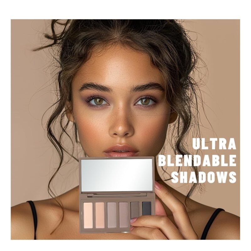 6 Colors Mini Naked Eyeshadow Makeup Palette Neutral Nude Smoky Eye Shadow Taupe & Brown Matte Make Up Pallet with Mirror Highly Pigmented Long Lasting Waterproof Travel Size Gift Kit 01 - Image 6