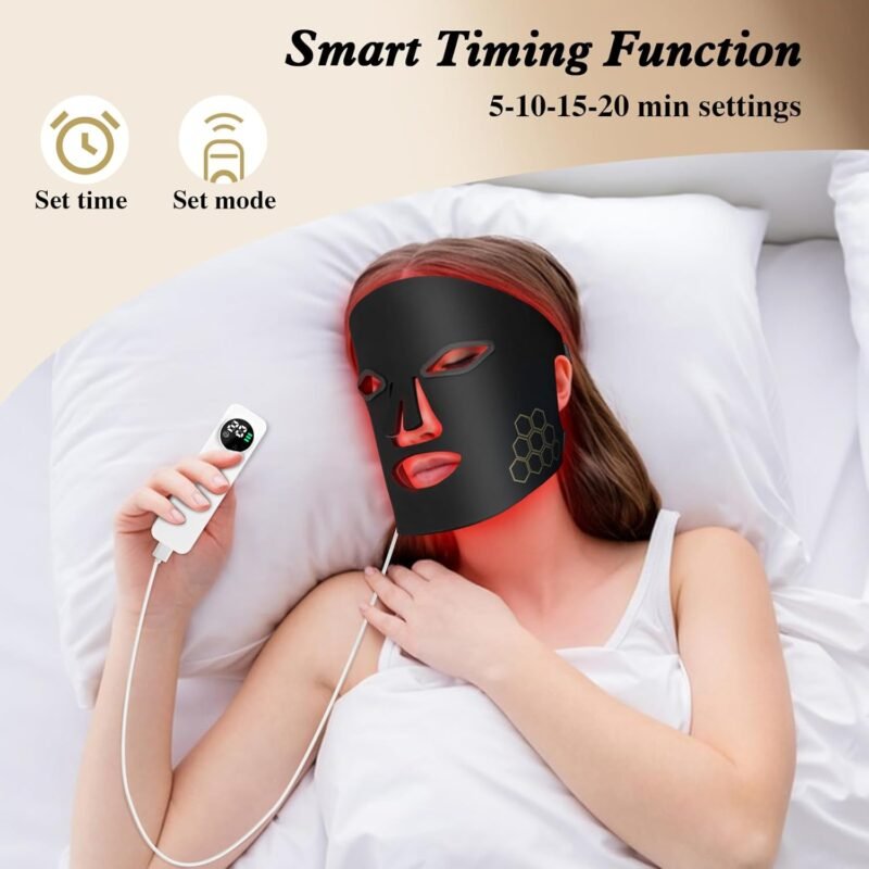 Red Light Therapy for Face, Infrared LED Face Mask Light Therapy 4 Light Waves with 850nm Near Infrared, Portable Rechargeable Red Light Therapy Mask Skincare Device for Facial Rejuvenation - Image 8