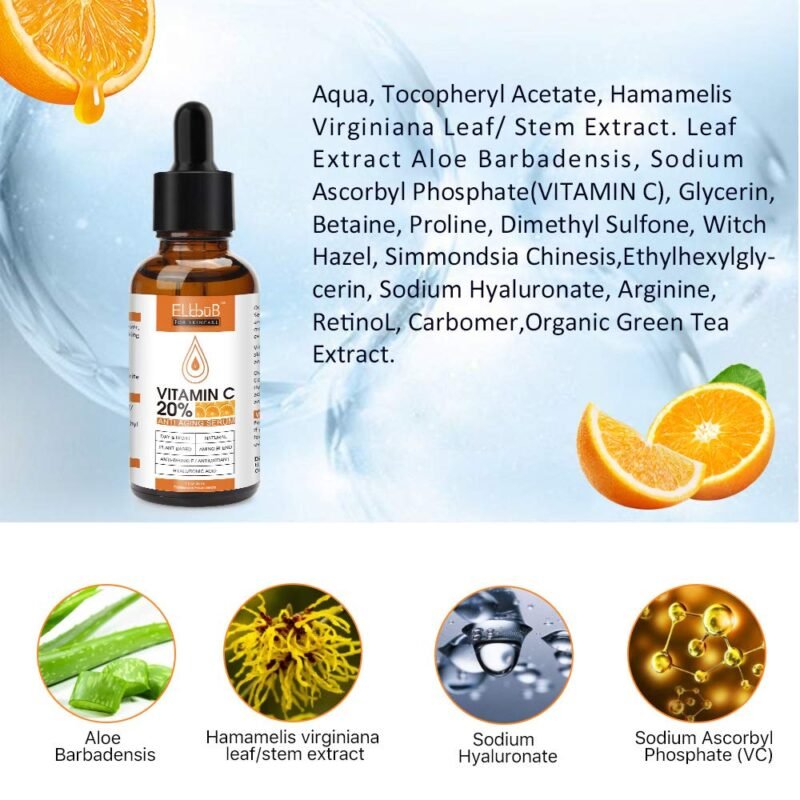 Premium 20% 𝐯𝐢𝐭𝐚𝐦𝐢𝐧 𝐜 𝐬𝐞𝐫𝐮𝐦 - (2PACK) with Hyaluronic Acid, Retinol & Amino Acids - Boost Skin Collagen,Hydrate & Plump Skin, Anti Aging & Wrinkle Facial Serum - Image 8