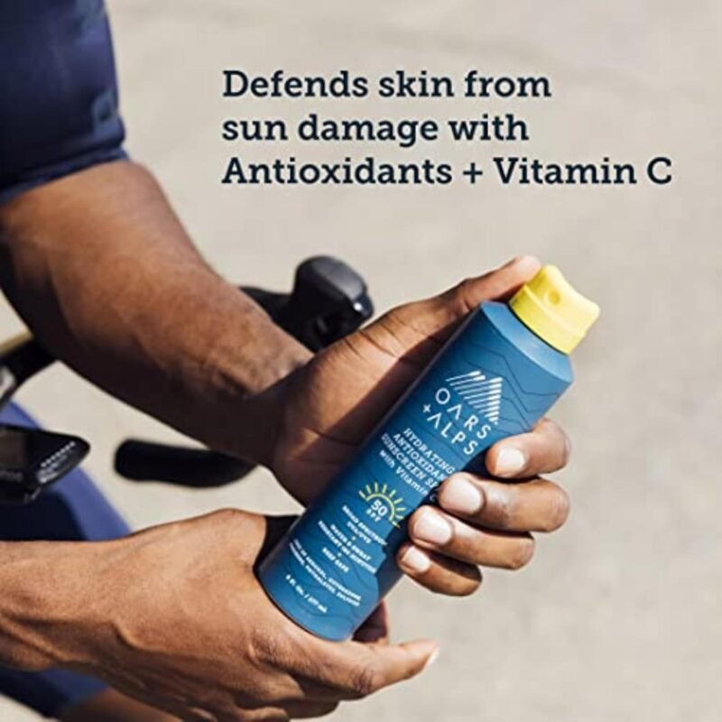 Oars + Alps Hydrating SPF 50 Sunscreen Spray, Infused with Vitamin C and Antioxidants, Water and Sweat Resistant, 6 Oz, 2 Pack - Image 3