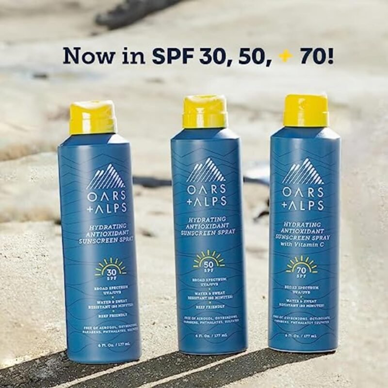 Oars + Alps Hydrating SPF 50 Sunscreen Spray, Infused with Vitamin C and Antioxidants, Water and Sweat Resistant, 6 Oz, 2 Pack - Image 7