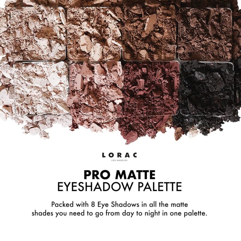 LORAC PRO Matte & Shimmer Eyeshadow Palette, Metallic High Pigmented, Mirror Compact - Image 3