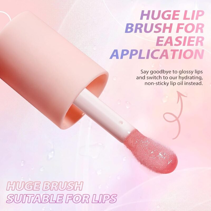LANGMANNI Lip Oil,No-Sticky Gloss Lip Balm Lip Care,Fruit Flavoured Lip Oil For Dry Lip's Moisturizing Hydrating And Nourishing (Strawberry+Coco) - Image 2