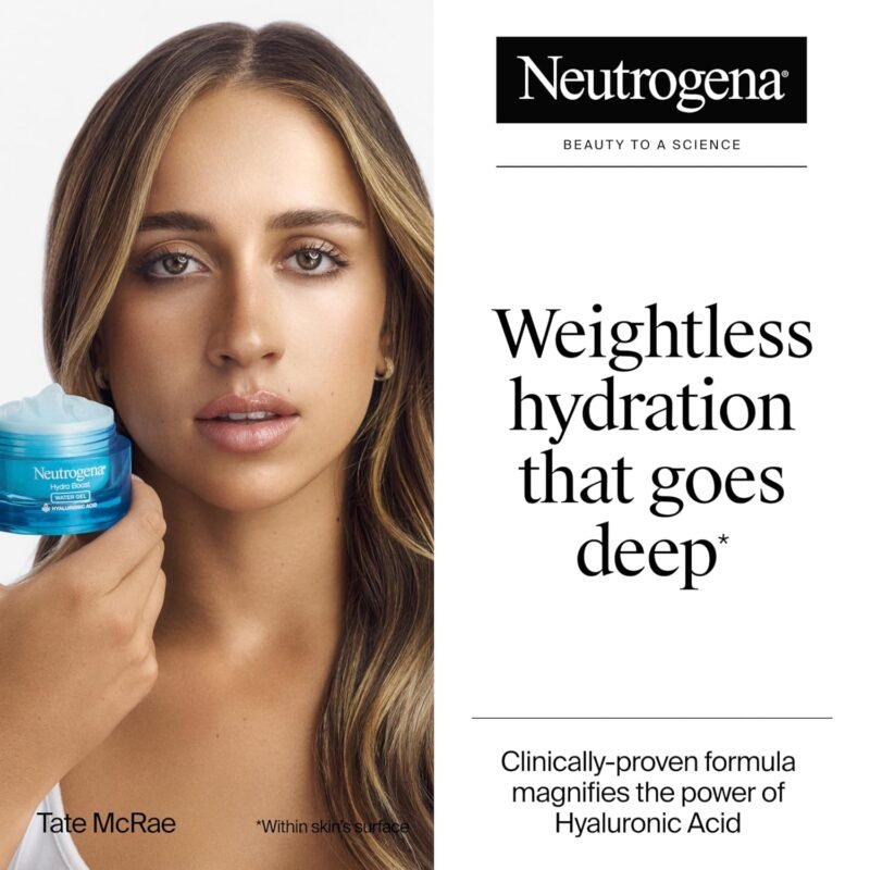 Neutrogena Hydro Boost Water Gel with Signature Fragrance, Hyaluronic Acid Face Moisturizer for Normal to Oily Skin, Delivers Hydration for Refreshed, Dewy Skin, 1.7 fl. oz - Image 2