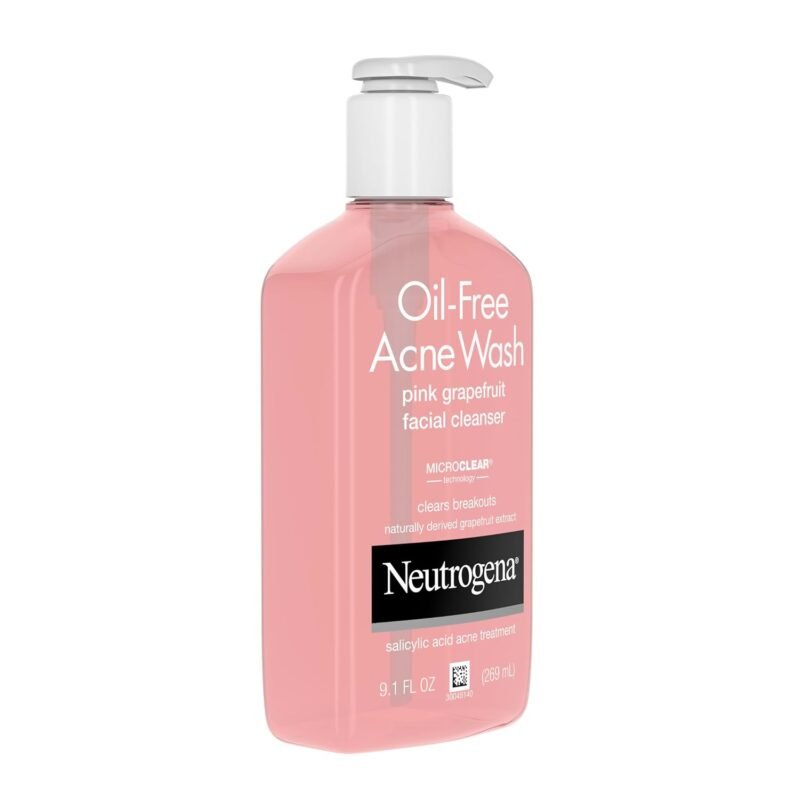 Neutrogena Oil-Free Salicylic Acid Pink Grapefruit Pore Cleansing Acne Wash and Facial Cleanser with Vitamin C, 9.1 fl. oz - Image 2