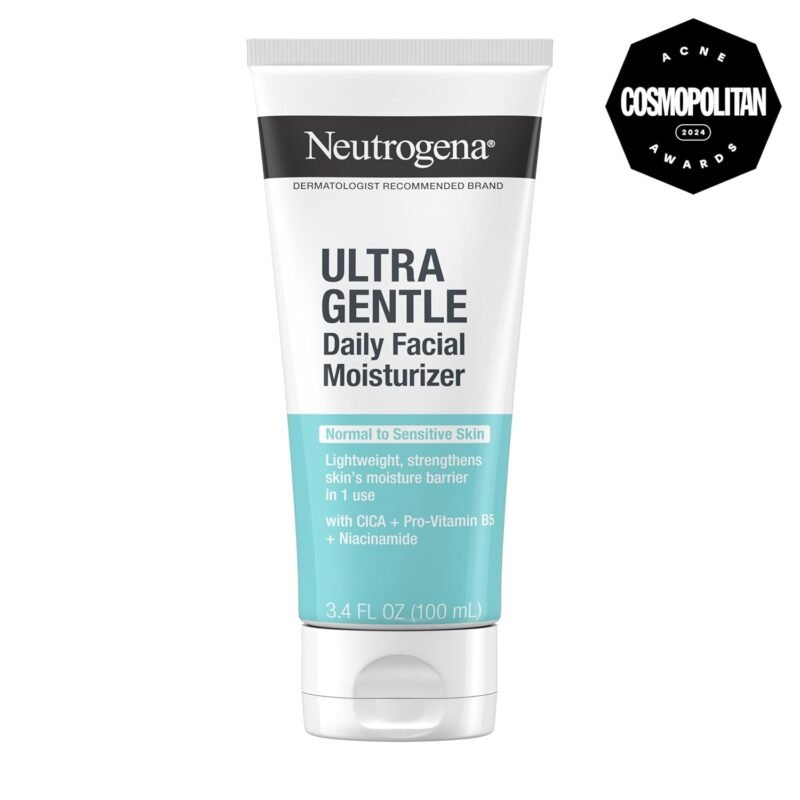 Neutrogena Ultra Gentle Fragrance Free Daily Face Moisturizer, Facial Moisturizer for Sensitive & Dry Skin with CICA, Pro-Vitamin B5, Vitamin E & Niacinamide, 3.4 fl. oz - Image 2