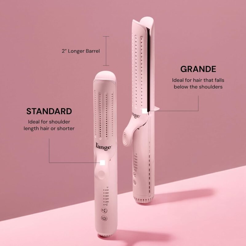 L'ANGE HAIR Le Duo Standard 360° Airflow Styler | 2-in-1 Curling Wand & Titanium Flat Iron Hair Straightener | Professional Hair Curler with Cooling Air Vents | Dual Voltage & Adjustable Temp (Blush) - Image 5