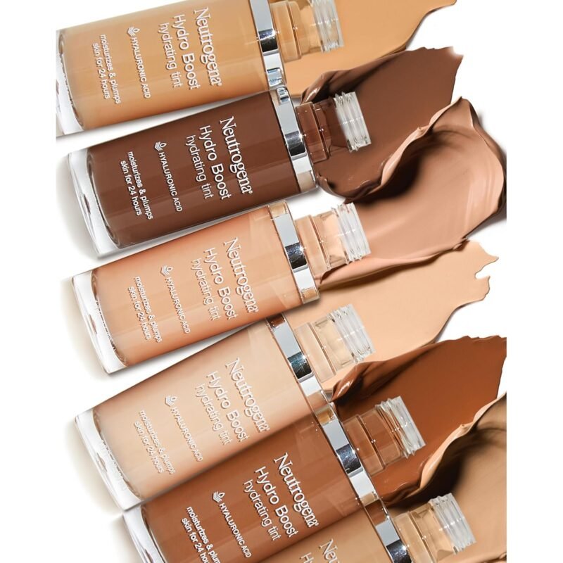 Neutrogena Hydro Boost Hydrating Tint with Hyaluronic Acid, Lightweight Water Gel Formula, Moisturizing, Oil-Free & Non-Comedogenic Liquid Foundation Makeup, 60 Natural Beige 1.0 fl. oz - Image 6