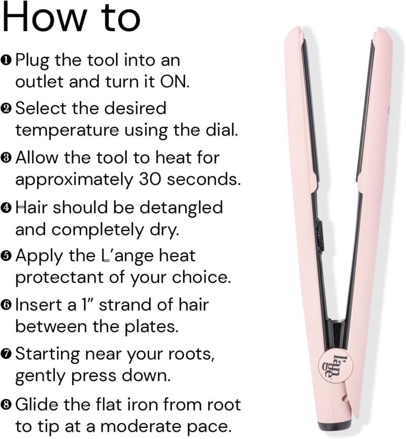L'ANGE HAIR Le Ceramique 1-Pass Flat Iron Hair Straightener | Fast Heating Ceramic Flat Iron | Best Hot Tools Professional Hair Straightener to Lock in Moisture & Shine | (Blush) - Image 3