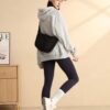Small Sling Crossbody Bag for Women Men Trendy, Mini Crescent Bag with Adjustable Strap, 2 Zippers Lightweight Nylon Bag - Image 3