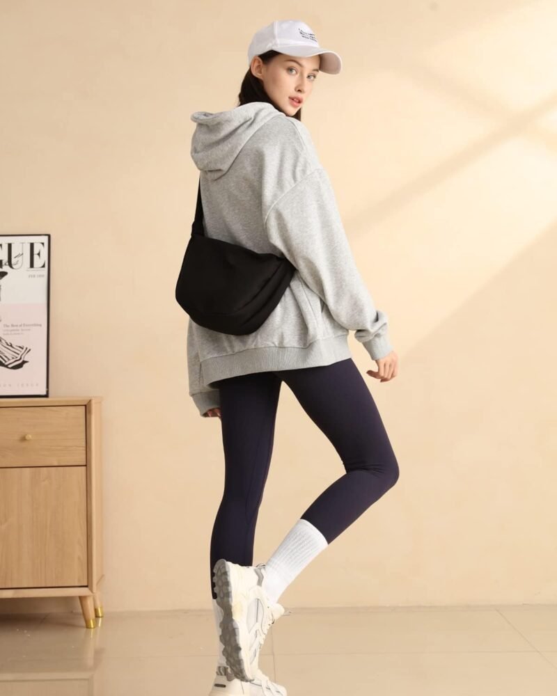Small Sling Crossbody Bag for Women Men Trendy, Mini Crescent Bag with Adjustable Strap, 2 Zippers Lightweight Nylon Bag - Image 3