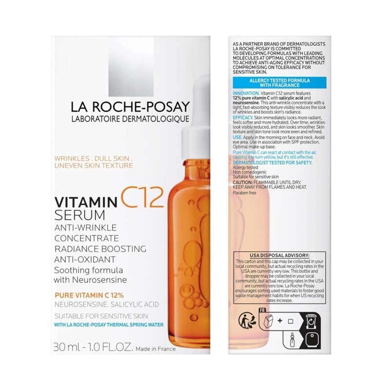 La Roche-Posay Pure 12% Vitamin C Serum For Face With Hyaluronic Acid & Salicylic Acid, Hydrating Face Serum, Boost Radiance & Reduce Wrinkles, 2 Formulas for Normal or Oily Skin Control - Image 11