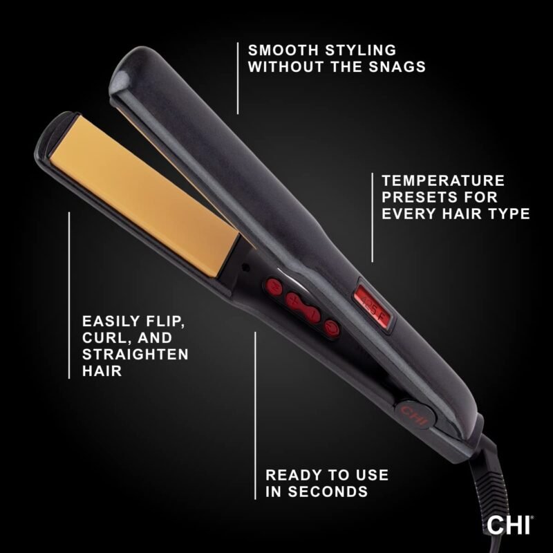 CHI G2 Digital Flat Iron, Straightening Hairstyling Iron For Smooth, Silky Hair, Titanium Infused Ceramic 1" Plates - Image 5