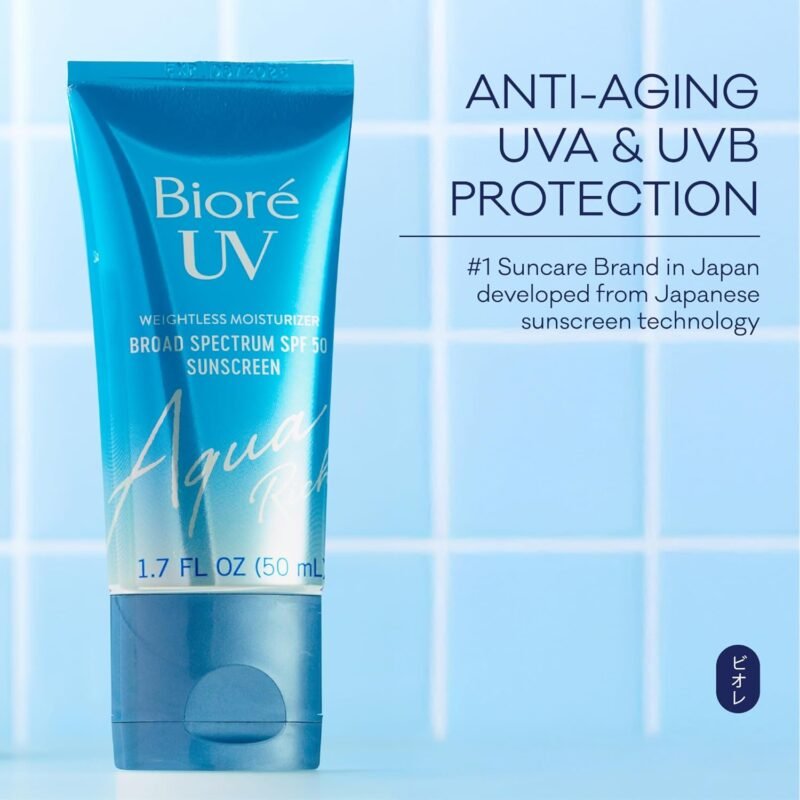 Bioré UV Aqua Rich SPF 30 PA+++ Daily Moisturizer Sunscreen for Face, For Sensitive Skin, Oil Free, Hyaluronic Acid, Vegan, Oxybenzone & Octinoxate Free, Dermatologist Tested, 1.7 Oz/3pk - Image 6