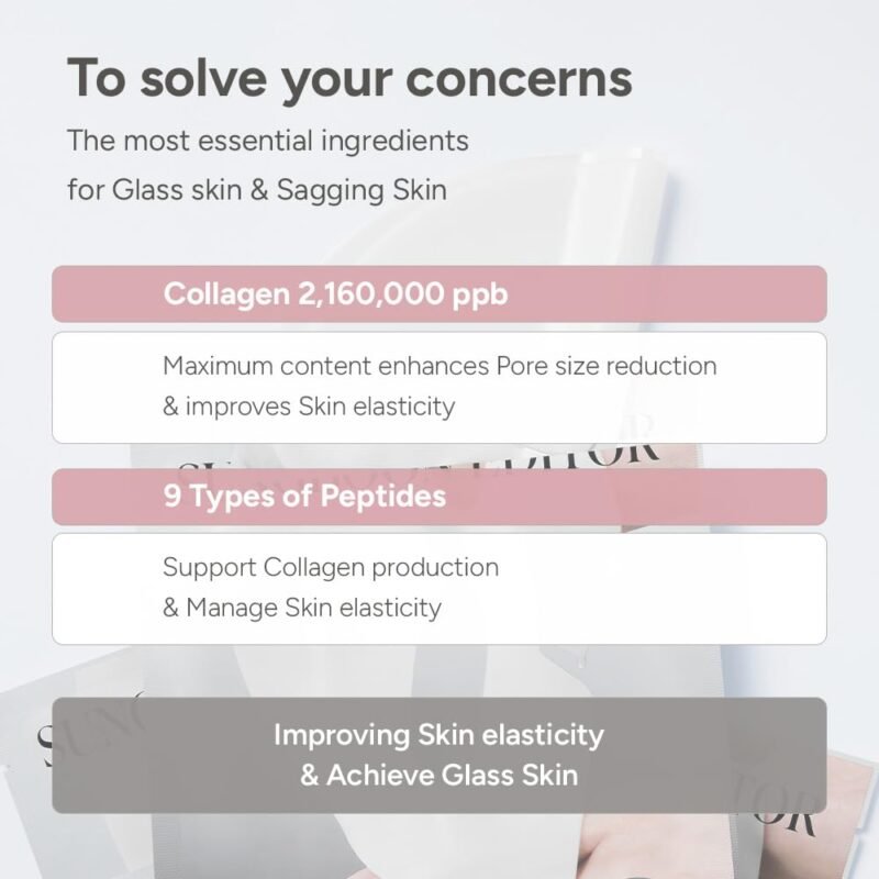SUNGBOON EDITOR Deep Collagen Overnight mask 37gx4ea | Original Hydrating Collagen Face Mask | Real Collagen 2,160,000PPB for Elasticity |TikTok Trend Items Korean Skin Care - Image 4