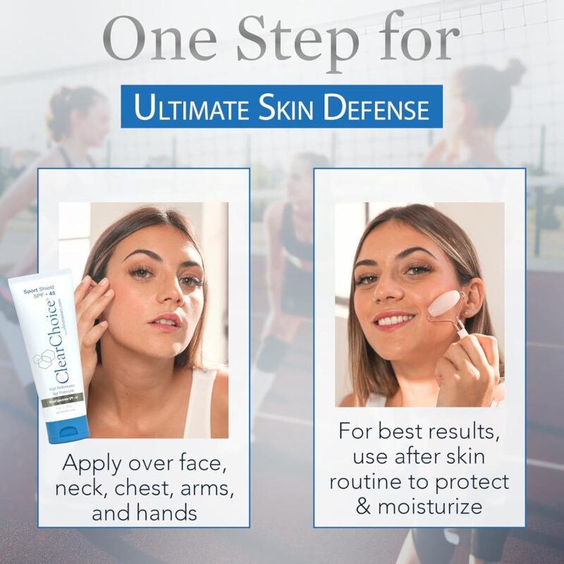 Clear Choice Sunscreen for Face SPF 45, Mineral Oil Sunblock & Light Moisturizer with Zinc Oxide, Reef-Safe, Broad Spectrum, Water-Resistant, No White Cast, Dermatologist Recommended, 4oz - Image 7