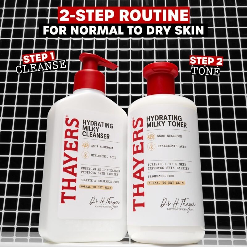 THAYERS Milky Face Toner Skin Care with Snow Mushroom and Hyaluronic Acid, Natural Gentle Facial Toner, for Dry and Sensitive Skin, 355mL - Image 7