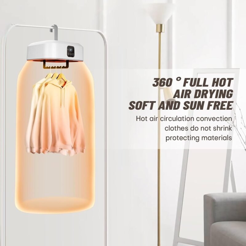 Portable Clothes Dryer，Mini Laundry Dryers with Remote Control, Small Compact Foldable Electric Drying Machine with Dry Bag for Travel,RV, Home,Apartment - Image 7
