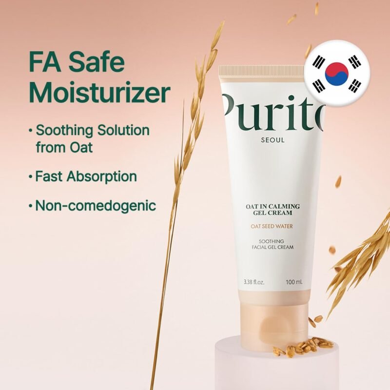 PURITO Oat In Calming Gel Cream, Oat Seed Water for Hydration & Soothing, Lightweight, Non-Sticky Moisturizer for Sensitive Skin, Non-Comedogenic, Fragrance-Free, Korean Skincare, 100ml 3.38 fl.oz - Image 3
