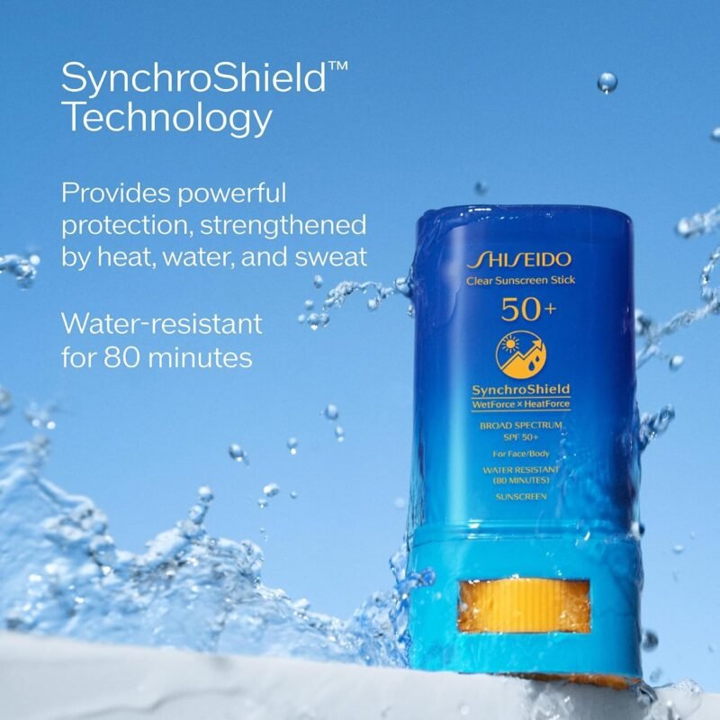 Shiseido Clear Sunscreen Stick SPF 50+ - Invisible Broad-Spectrum Face Sunscreen - Wear Under & Over Makeup - Lightweight Formula - All Skin Types - Image 7