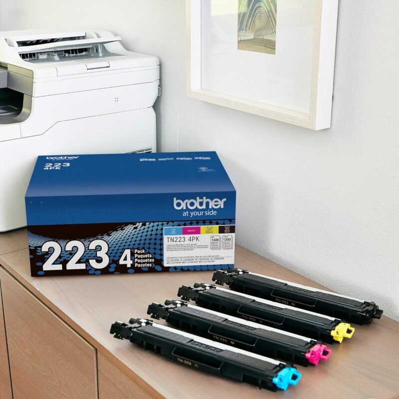 Brother Genuine Standard-Yield Toner Cartridge Four Pack TN223 4PK - includes one cartridge each of Black, Cyan, Magenta & Yellow Toner, Standard Yield, Model: TN2234PK - Image 4