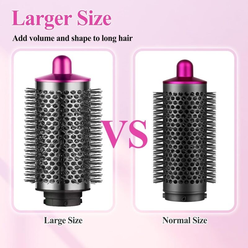 Large Round Volumizing Brush for Dyson Airwrap Accessories Bigger Oval Round Brush Volumizer Attachment Tool, Rose - Image 4