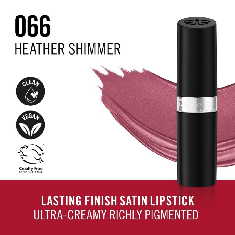 Lasting Finish Lipstick - Up to 8 Hours of Intense Lip Color with Color Protect Technology and Exclusive Black Diamond Complex - 066 Heather Shimmer, .14oz - Image 6