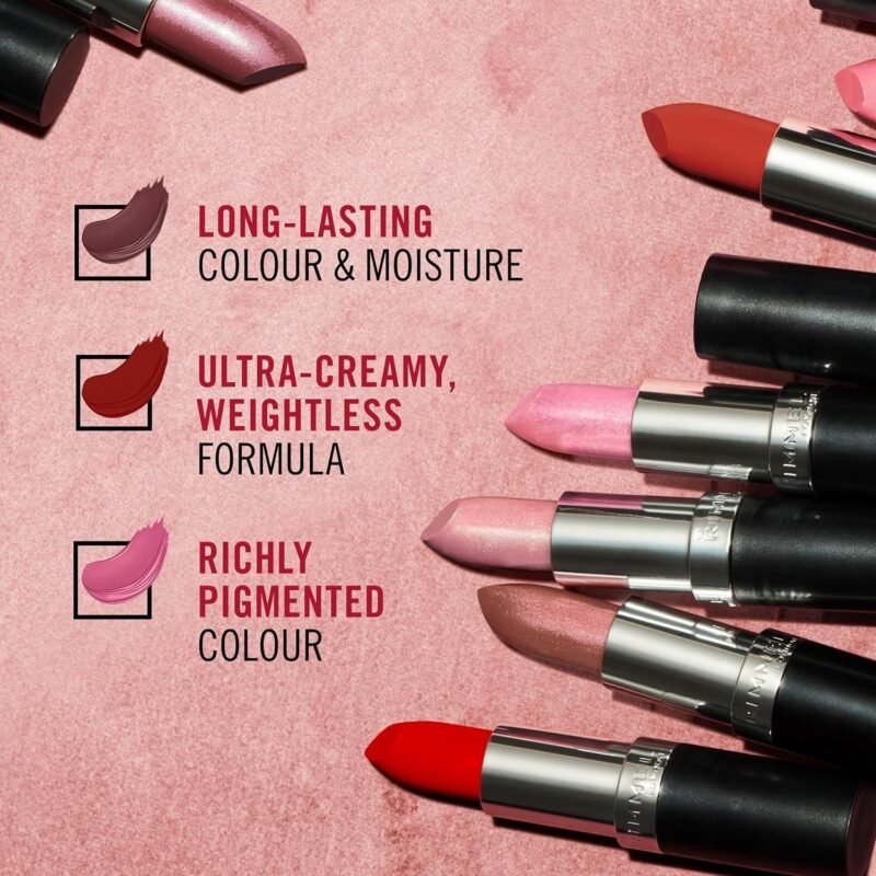 Lasting Finish Lipstick - Up to 8 Hours of Intense Lip Color with Color Protect Technology and Exclusive Black Diamond Complex - 066 Heather Shimmer, .14oz - Image 7