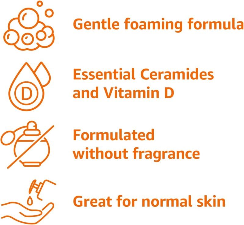 Amazon Basics Cleanser Face Wash - Renewing Salicylic Acid with Ceramides & Vitamin D, 8 fl oz, 1-Pack - Image 4