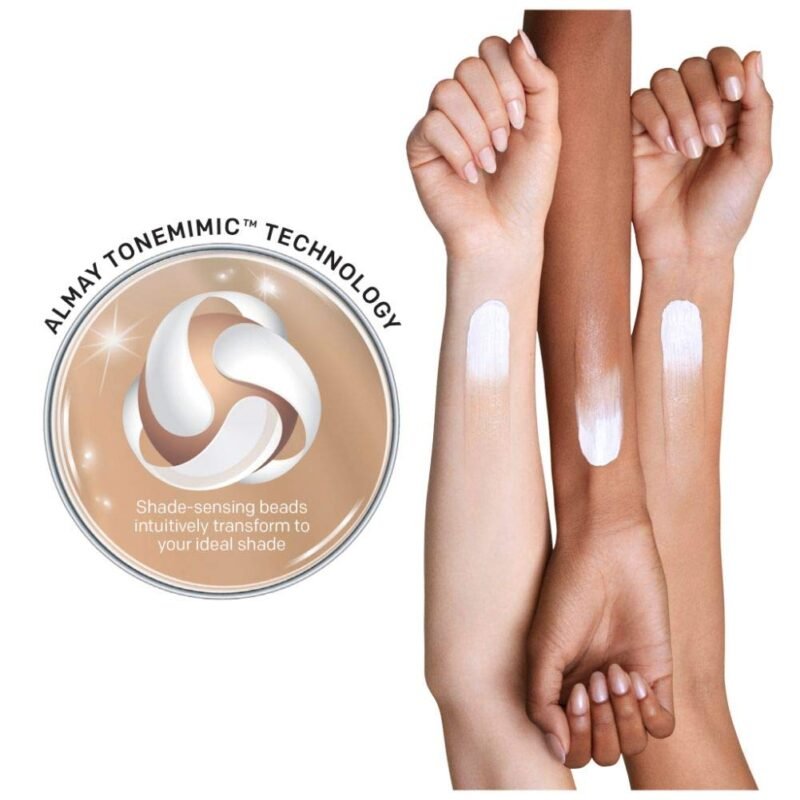 Almay Skintone Matching Foundation, Smart Shade Face Makeup, Hypoallergenic, Oil Free-Fragrance Free, Dermatologist Tested with SPF 15, Light, Medium Mine, 1 Oz - Image 5