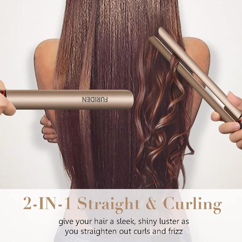 FURIDEN Professional Salon Quality Hair Straightener, Hair Straightener and Curler 2 in 1, Flat Iron Curling Iron in One, Fast Results | Long Lasting - Image 6