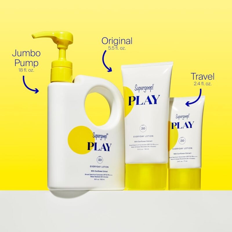 Supergoop! PLAY Everyday Lotion SPF 50 (2.4 fl oz) - Broad Spectrum Body & Face Sunscreen for Sensitive Skin - Great for Active Days - Fast Absorbing, Water & Sweat Resistant - Image 7