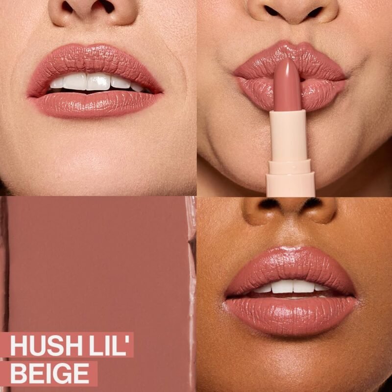 wet n wild Mega Last Rich Satin Lip Color, Rich Creamy Color with Satin Finish, Infused with Vitamin E & Moisturizing Argan Oil, Lightweight, Silky-Smooth, Vegan & Cruelty-Free - Hush Lil' Beige - Image 3