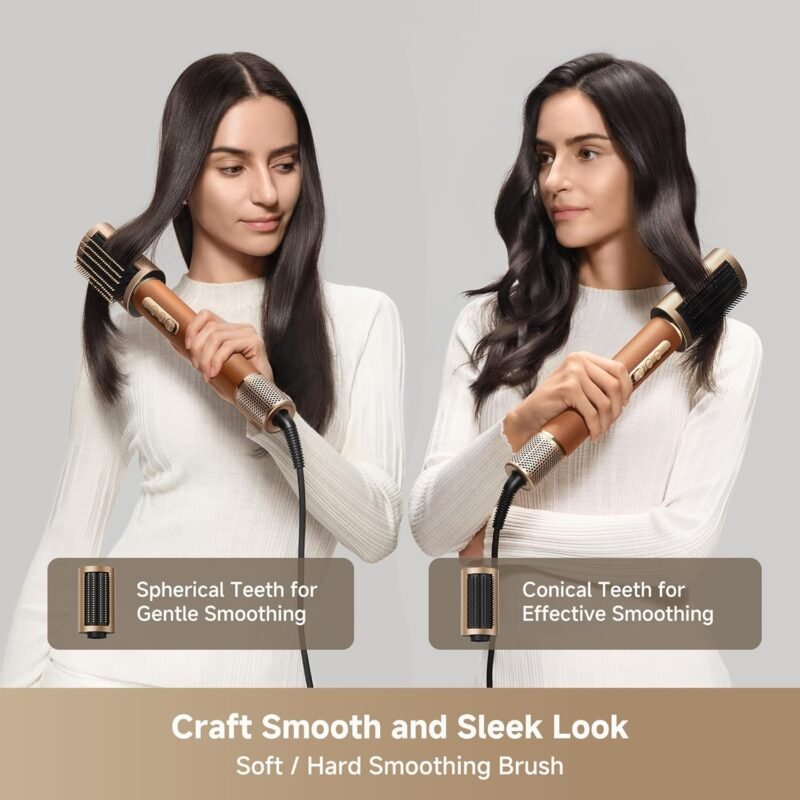DREAME AirStyle Pro, 7-in-1 Hair Styler, Fast Drying, 2 Curling Barrels, Volumizing Hair, Smoothing Brush, Reduce Frizz, Leather Package, Airflow Styling, Magnetic Design - Image 4