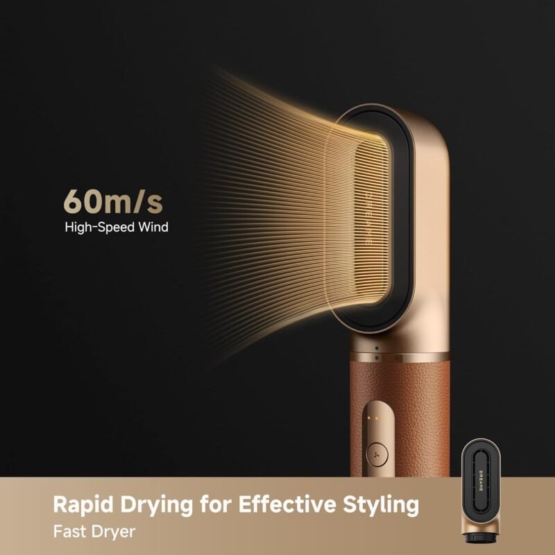 DREAME AirStyle Pro, 7-in-1 Hair Styler, Fast Drying, 2 Curling Barrels, Volumizing Hair, Smoothing Brush, Reduce Frizz, Leather Package, Airflow Styling, Magnetic Design - Image 5
